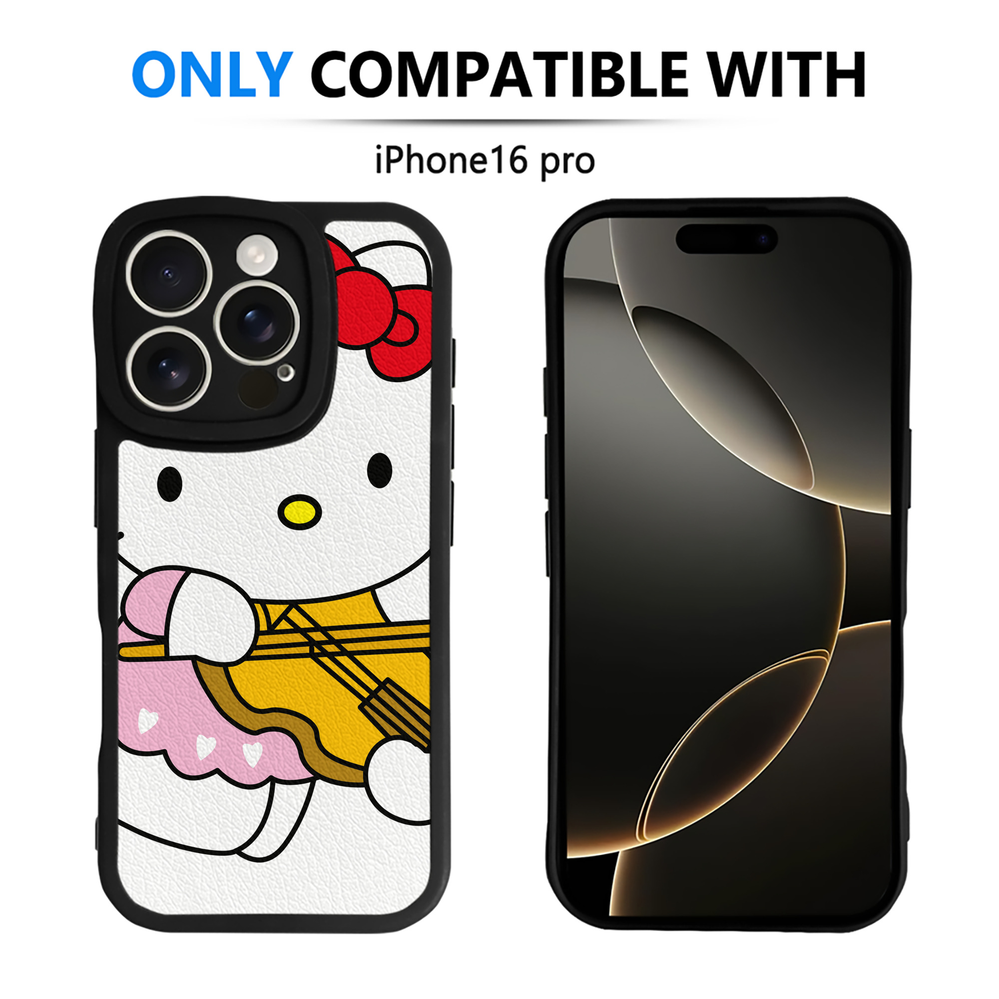 （画像用） Hello Kitty ハローキティ 【iPhone 16シリーズ対応】シリコンスマホケース（レザー調） 材質：シリコン